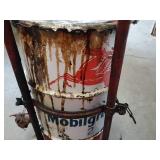 MOBIL Red Pegasus 120lb Grease Can w/ Antique Cart