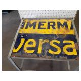 Table Made with Porcelain Sign - Measures about 27" x 24" x 29"