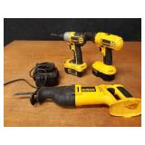 DeWalt 18V Cordless Drill, Impact and Sawzall w/ 2 Batteries and Charger