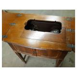 Vintage Montgomery Ward Sewing Machine in Cabinet