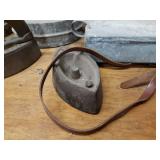 Canning Pot, Antique Irons and Lamps, Camera and More