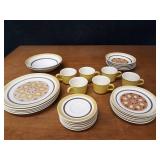 Taylor Ironstone "Yellow Star" Pattern Dish Set