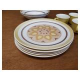 Taylor Ironstone "Yellow Star" Pattern Dish Set