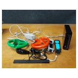 Nintendo Wii - W/ (2) Controllers, (2) Steering Wheels, (2) Nunchucks, Power Supply, AV Cord & Sensor Bar