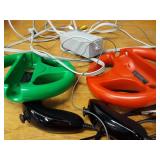 Nintendo Wii - W/ (2) Controllers, (2) Steering Wheels, (2) Nunchucks, Power Supply, AV Cord & Sensor Bar