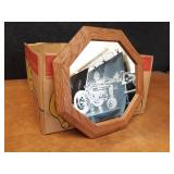Octagon Mirror w/ Etched Farmall Tractor - 13" Across