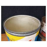 Lot of Vintage Advertising Cans and Old Steel Fuel Can