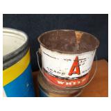 Lot of Vintage Advertising Cans and Old Steel Fuel Can