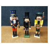 Lot of 3 Wood Nutcrackers - Each is about 16" Tall