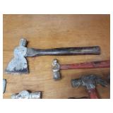 Lot of Hammers, Ballpeen Hammers, Hatchets and More