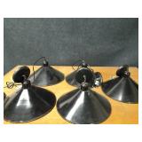 Lot of (5) Black Hanging Bar Lights - 16" Diameter
