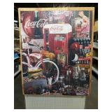 Very Large Coca-Cola Puzzle Mounted to Wood - 44" x 36"
