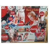 Very Large Coca-Cola Puzzle Mounted to Wood - 44" x 36"
