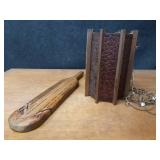 Vintage Hanging Light and Cribbage Board