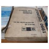 Lot of (8) Chevrolet Car Service Manuals 1990, 1992 & 1993