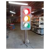 Traffic Signal Mounted on Pole - WORKS!! - About 90" Tall - 110V