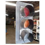 Traffic Signal Mounted on Pole - WORKS!! - About 90" Tall - 110V