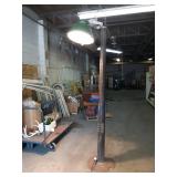 Yard Pole w/ Green Enamel Light Shade - WORKS! - 110V