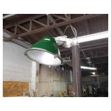 Yard Pole w/ Green Enamel Light Shade - WORKS! - 110V