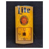 Miller Lite Lighted Sign with Working Clock