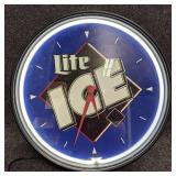 Miller Lite ICE Lighted Neon Clock
