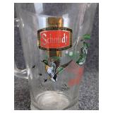 Schmidt Beer Collector Series Beer Mugs and with Matching Glass Pitcher