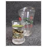 Schmidt Beer Collector Series Beer Mugs and with Matching Glass Pitcher