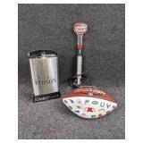 Coors Light Football, 64 oz. Jumbo Flask, and "Budweiser Light" Keg Tap
