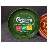 Pair of Trays - Carlsberg & Truman Hanbury and Buxton Beers & Ales