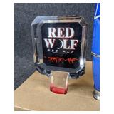 Lot of 3 Beer Tap Handles - Red Wolf Red Ale, Miller Lite, and Summit Oktoberfest