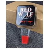 Lot of 3 Beer Tap Handles - Red Wolf Red Ale, Miller Lite, and Summit Oktoberfest