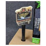Lot of 3 Beer Tap Handles - Miller Genuine Draft, Fulton Lonely Blonde, and Old Milwaukee
