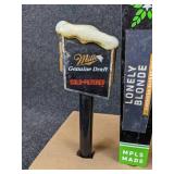 Lot of 3 Beer Tap Handles - Miller Genuine Draft, Fulton Lonely Blonde, and Old Milwaukee