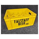 Lot of 3 Beer Tap Handles - Miller Lite, Coors Light, and Michelob Golden Light in a Small Falstaff Beer Crate
