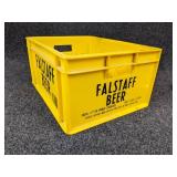 Lot of 3 Beer Tap Handles - Miller Lite, Coors Light, and Michelob Golden Light in a Small Falstaff Beer Crate