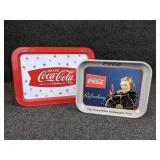 Lot of (2) Rectangular Coca-Cola Trays - Smaller Tray from The 1998 Coca-Cola Collector