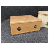 Vintage "Cowboy" Turntable and Tin Box