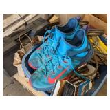 Pallet lot of Miscellaneous - Size 13 Nike Shoes, Electric Car Racetrack, Automotive Emergency Kit, Large Roll of Plastic Sheeting, Windshield Wipers (24", 26", and 28"), Misc. Tools, and More!