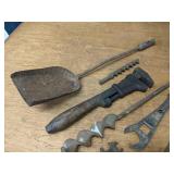 Large Lot of Rusty Wonderfulness! Tools, Pulleys, Straps, Chains, and More!