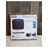 Taylor 500 lb. Digital Extra Thin Bathroom Scale Extra-High Weight Tracking Carbon Tempered Glass (Black Carbon)