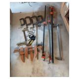Lot Of Assorted Clamps: C-Clamps, Bar Clamps & Jorgensen Wood Clamps