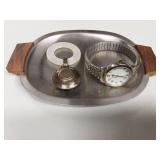 Vintage Lullaby Sterling Baby Rattle, Timex Watch