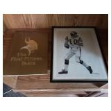 Framed Fran Tarkenton Print By Bob Blake 1976 11x14 & Vikings Book
