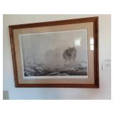 Framed Print The Hunter-Timber Wolves Signed By Jim Hensel Number 739/960  24x32