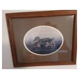 Framed Print By Floyd Hubbard (1980) Mama Duck & Ducklings