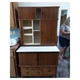Antique Porcelain Top Hoosier Cupboard 80x28x72
