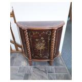 Fancy Curved Front Cabinet 4-Drawers, 2-Doors 29x12x30 & Oval Wall Mirror 24x18