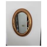 Fancy Curved Front Cabinet 4-Drawers, 2-Doors 29x12x30 & Oval Wall Mirror 24x18