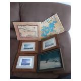 Lot Of Assorted Framed Prints & Old Maps