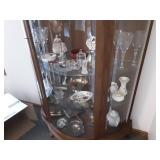 3-Shelves Of Vintage Glassware, Silver Plate & Figurines